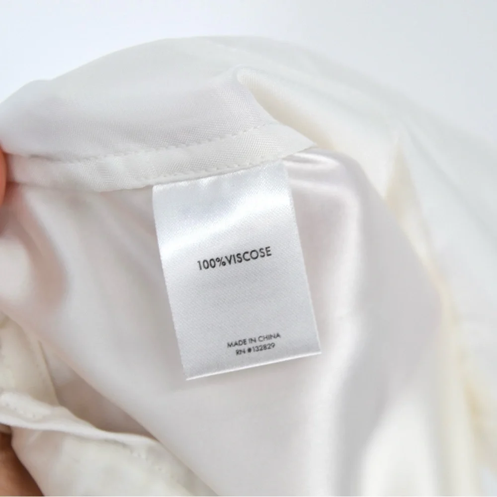 NEW L'ACADEMIE Abi Drawstring Pants Relaxed Straight in White Women's S - Picture 9 of 10